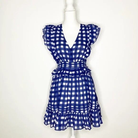 NWT Cleobella Benny Mini Dress, Painterly Gingham - Small - Picture 3 of 7